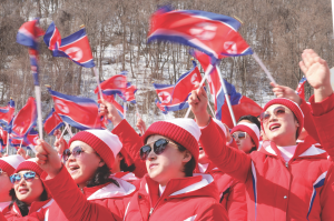 North Korea brings cheerleading team