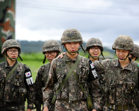 Korean military soldiers preparing for combat