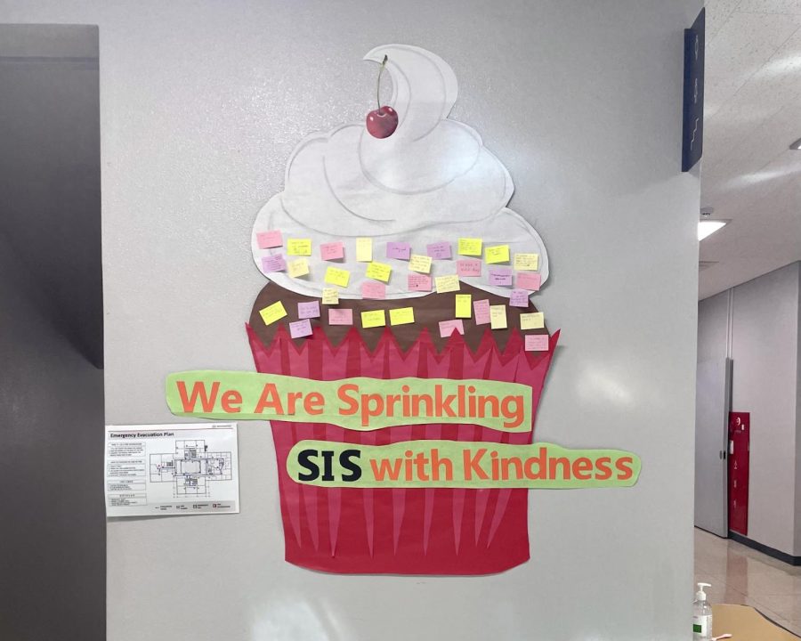 RAK put up a cupcake to “sprinkle kindness around SIS.” 