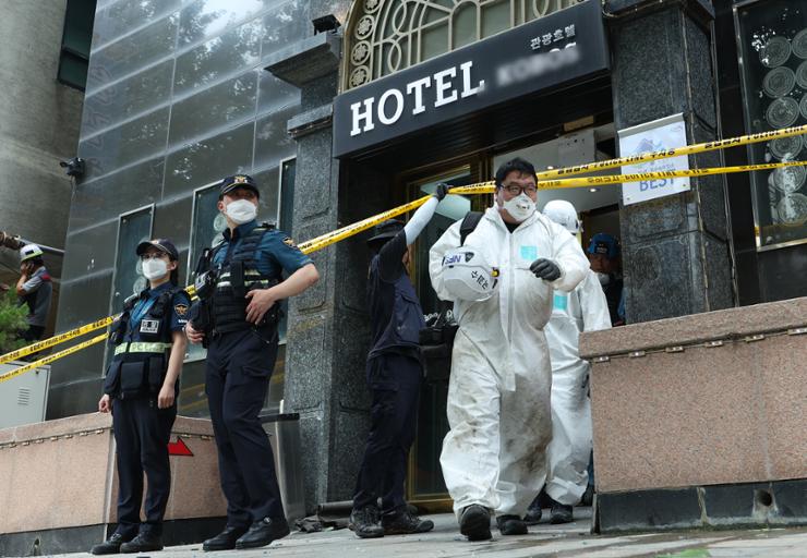 Fire breaks out at a motel in Bucheon, Gyeonggi Province (Source: The Korea Times)