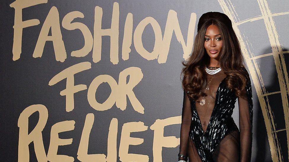 Naomi Campbell poses at Fashion For Relief campaign 
