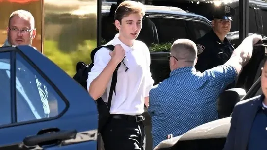 Barron Trump arrives on NYU Stern campus