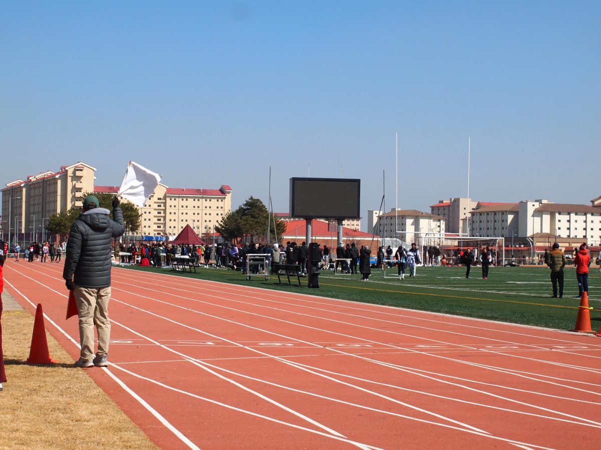The finish line awaits athletes