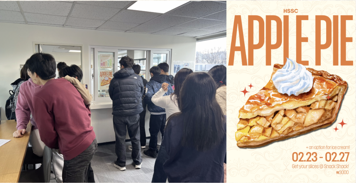Crowds form around the Snack Shack for HSSC’s apple pie sale
